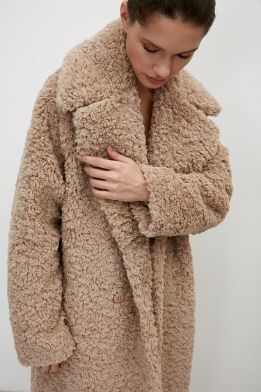 Faux fur wrap coat - BRUSNIKA Women Clothes