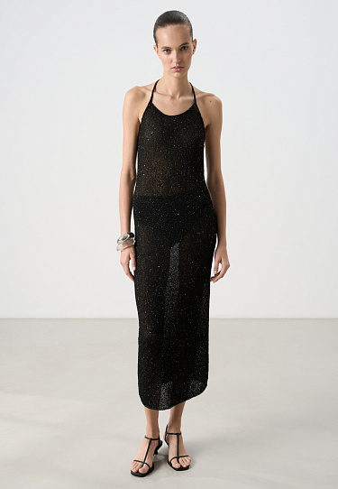 Knitted dress with sequins - BRUSNIKA Women Clothes