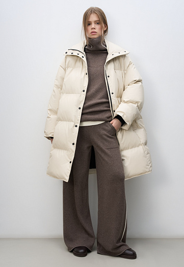 Down jacket with knitted cuffs - BRUSNIKA Women Clothes