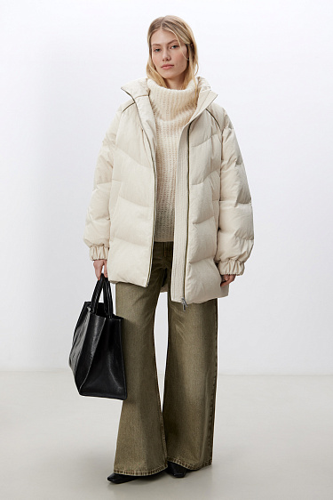 Quilted down jacket made of textured nylon - BRUSNIKA Women Clothes
