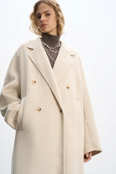 Double-breasted wool coat - BRUSNIKA Women Clothes