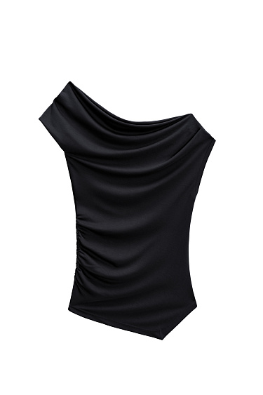 Top with asymmetrical draping - BRUSNIKA Women Clothes