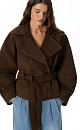 Double-breasted short suede trench coat - BRUSNIKA. Women clothes