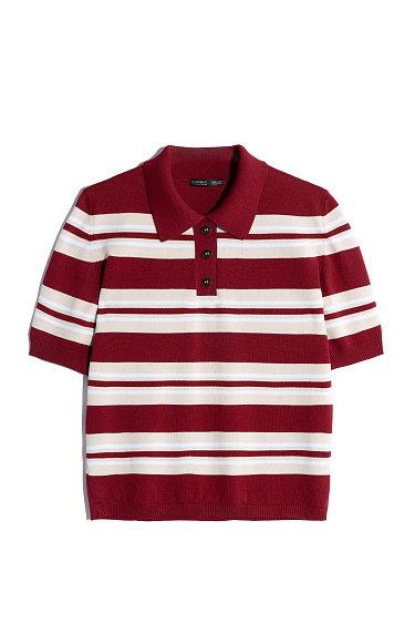 Striped viscose polo - BRUSNIKA Women Clothes