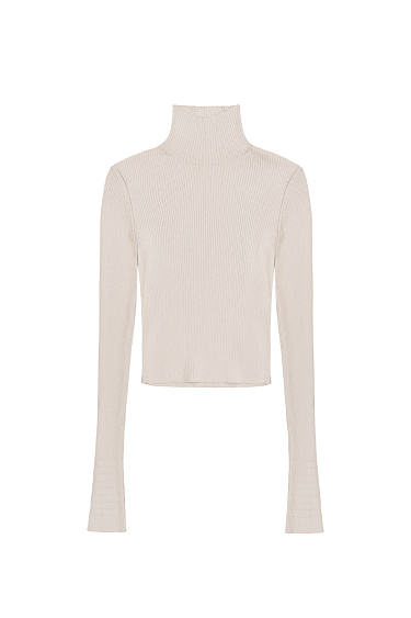 Short-sleeved viscose turtleneck - BRUSNIKA Women Clothes