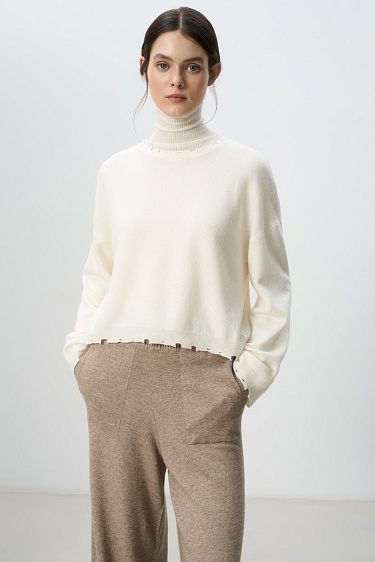 cropped jumper made of cashmere and wool - BRUSNIKA Women Clothes