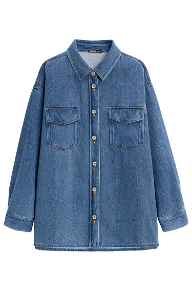 Denim shirt with chest pockets - BRUSNIKA Women Clothes