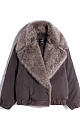 Down jacket with a fur collar - BRUSNIKA. Women clothes
