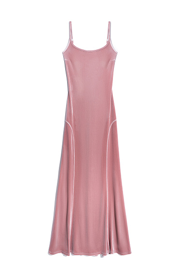 Velvet dress with a deep backless neckline - BRUSNIKA Women Clothes
