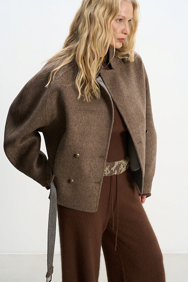 wool jacket with a raglan sleeve - BRUSNIKA Women Clothes