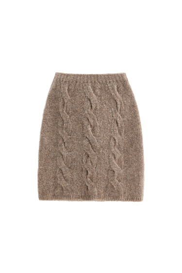 Knitted skirt with braids - BRUSNIKA Women Clothes