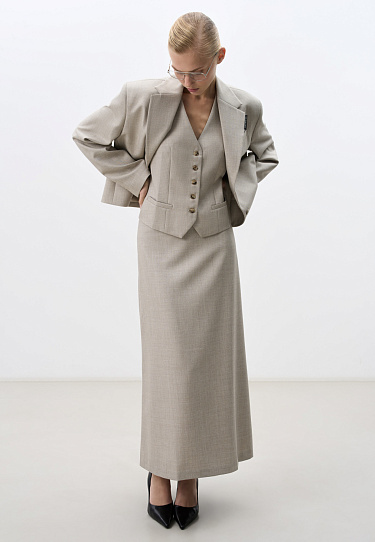 Wool maxi skirt - BRUSNIKA Women Clothes
