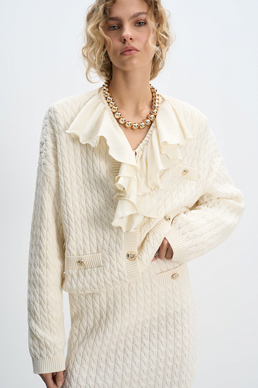 Extrafine Merino Wool Cardigan - BRUSNIKA Women Clothes