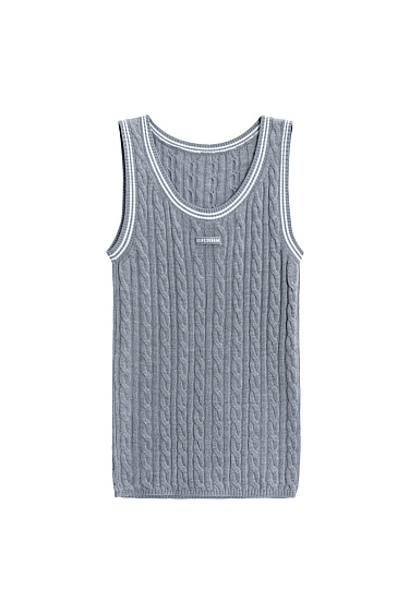 Knitted tank top with braids - BRUSNIKA Women Clothes