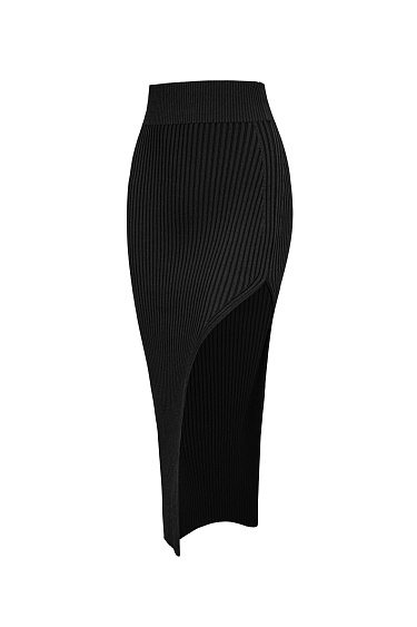 Knit skirt with side slit - BRUSNIKA Women Clothes