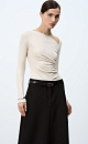 Longsleeve with an asymmetrical neckline - BRUSNIKA. Women clothes