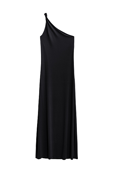 Dress with drapery on the shoulder - BRUSNIKA Women Clothes
