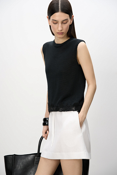 Mini skirt made of 100% linen - BRUSNIKA Women Clothes