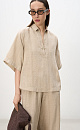 Ethnic-print linen shirt - BRUSNIKA. Women clothes
