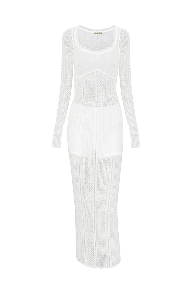 Semi-sheer openwork dress - BRUSNIKA Women Clothes