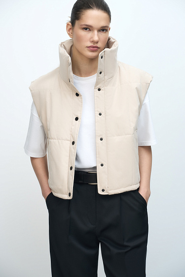 Stand-up collar vest - BRUSNIKA Women Clothes