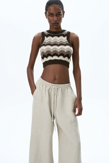 Knitted top with wavy pattern - BRUSNIKA Women Clothes