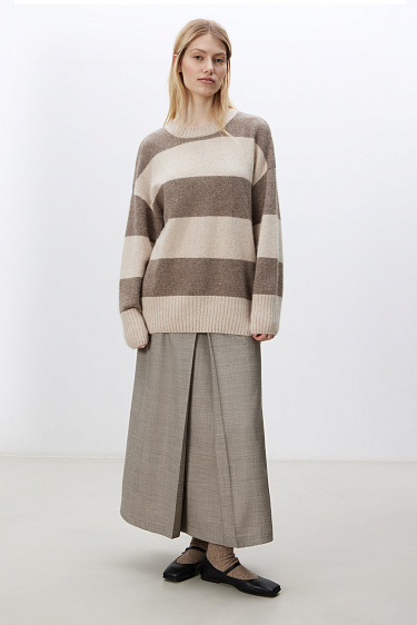 Striped fox down jumper - BRUSNIKA Women Clothes