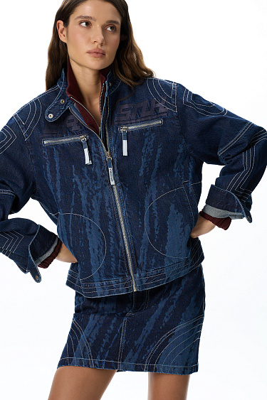 denim jacket with decorative elements - BRUSNIKA Women Clothes