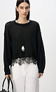 Short-sleeved linen jumper with lace - BRUSNIKA. Women clothes
