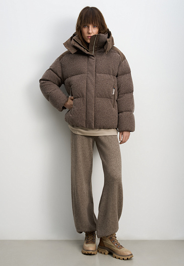 Knitted down jacket with hood - BRUSNIKA Women Clothes