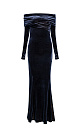 Velour maxi Dress - BRUSNIKA. Women clothes