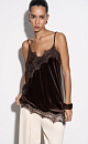 Velvet top with lace - BRUSNIKA. Women clothes