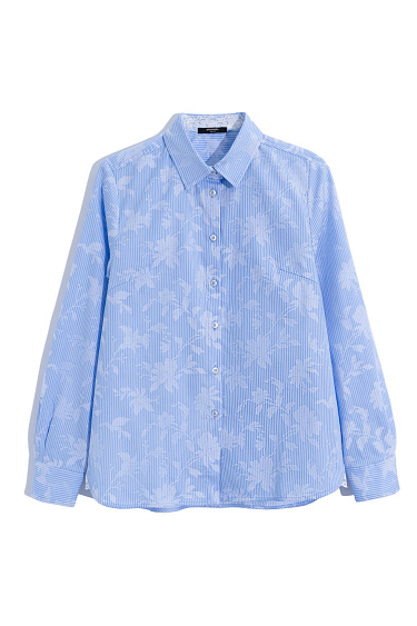 Printed shirt with lace decor - BRUSNIKA Women Clothes