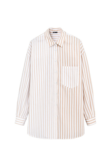 Two-tone oversized shirt - BRUSNIKA Women Clothes