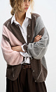 Fox-fur cardigan with an Argyle pattern - BRUSNIKA. Women clothes