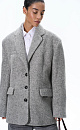 Wool jacket with eco-leather belt - BRUSNIKA. Women clothes