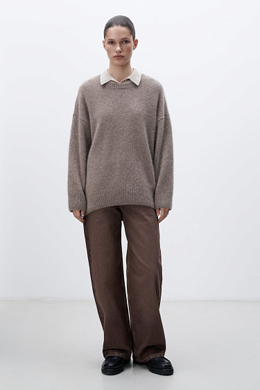 Oversized fox down jumper - BRUSNIKA Women Clothes