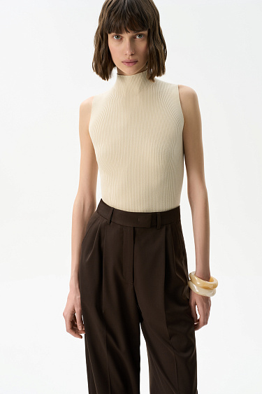 Viscose top with a high collar - BRUSNIKA Women Clothes