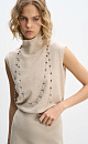 Knitted vest with a high collar - BRUSNIKA. Women clothes