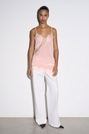Velvet top with lace - BRUSNIKA Women Clothes