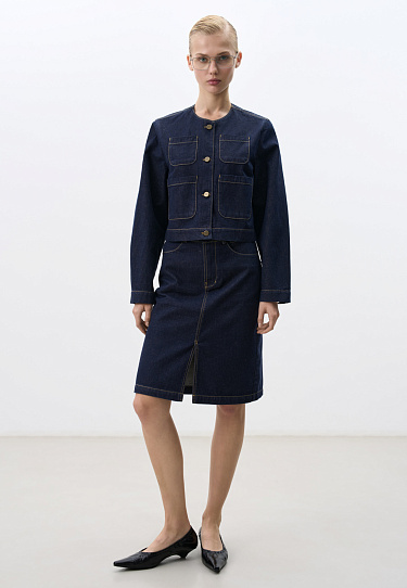 Denim jacket with patch pockets - BRUSNIKA Women Clothes