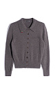 cashmere cardigan with a polo collar - BRUSNIKA. Women clothes
