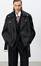 Eco-leather jacket with belt - BRUSNIKA. Women clothes