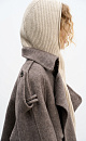 Knitted bib with hood - BRUSNIKA. Women clothes