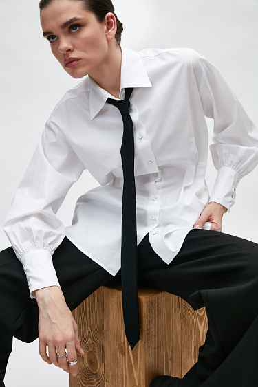Shirt with pintucks - BRUSNIKA Women Clothes
