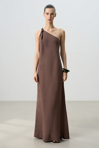 Maxi dress made of 100% linen - BRUSNIKA Women Clothes