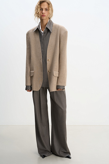 Cashmere jacket without lapels - BRUSNIKA Women Clothes