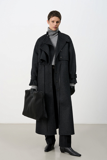 Single-breasted coat with a yoke - BRUSNIKA Women Clothes