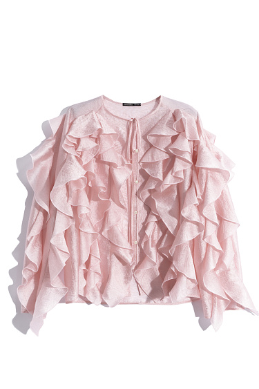 Blouse with voluminous flounces - BRUSNIKA Women Clothes