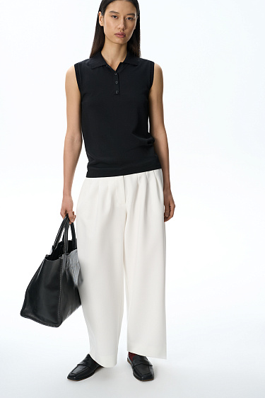 Top with a polo collar - BRUSNIKA Women Clothes